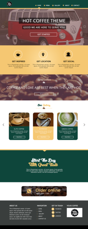 Wordpress Design by Saurabh for Volks Coffee | Design #6979340
