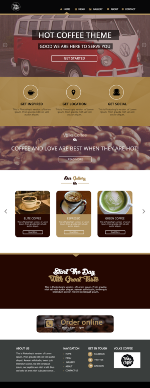 Wordpress Design by Saurabh for Volks Coffee | Design: #6979414