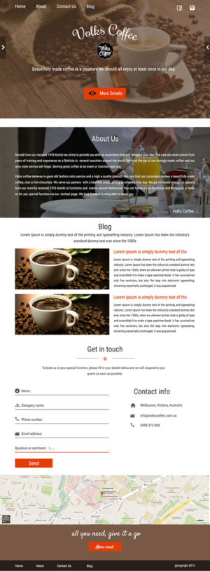 Wordpress Design by jstechalliance for Volks Coffee | Design #6939611