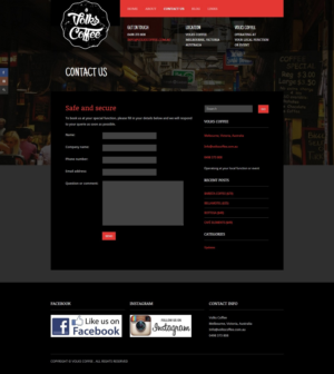 Wordpress Design by Jangsher Singh Gill for Volks Coffee | Design: #6944299