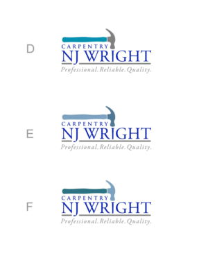 Logo-Design von DesignMX (Renan Mejia) für NJ Wright Carpentry | Design: #6990918