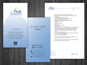 Business Card Design by silviaer for Peak Performance Psychology | Design #1823633