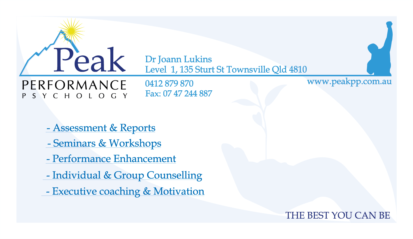 Business Card Design by Marcos D'Elia for Peak Performance Psychology | Design #1803180