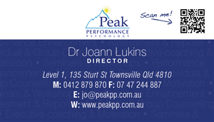 Business Card Design by Ben for Peak Performance Psychology | Design: #1787427