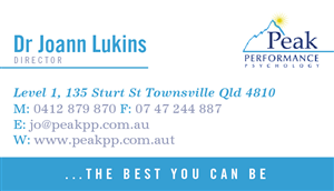 Business Card Design by Ben for Peak Performance Psychology | Design: #1787471