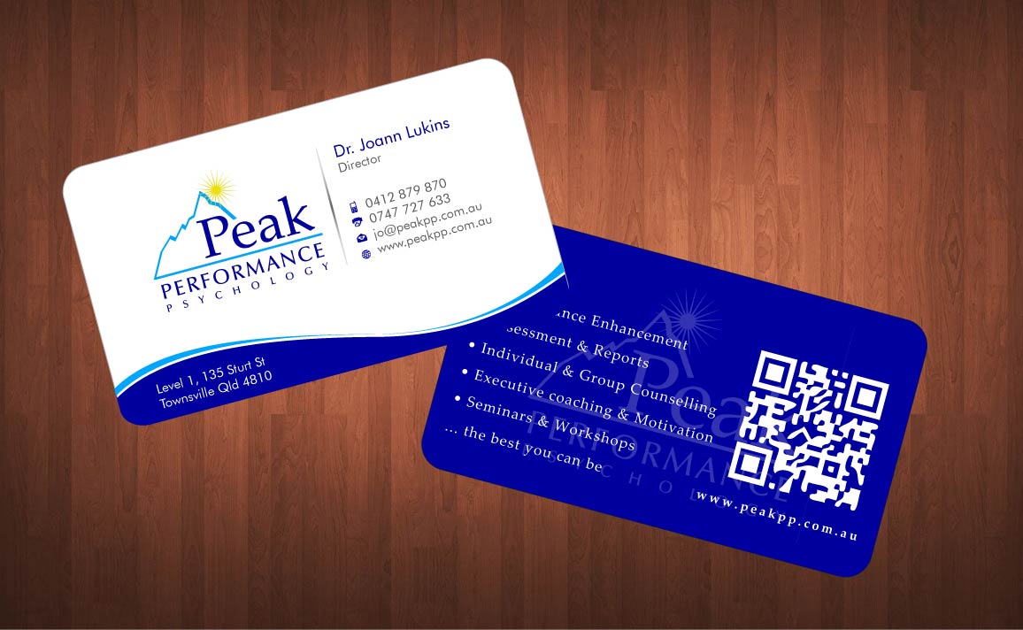 Visitenkarten-Design von Sbss für Peak Performance Psychology | Design #1805443
