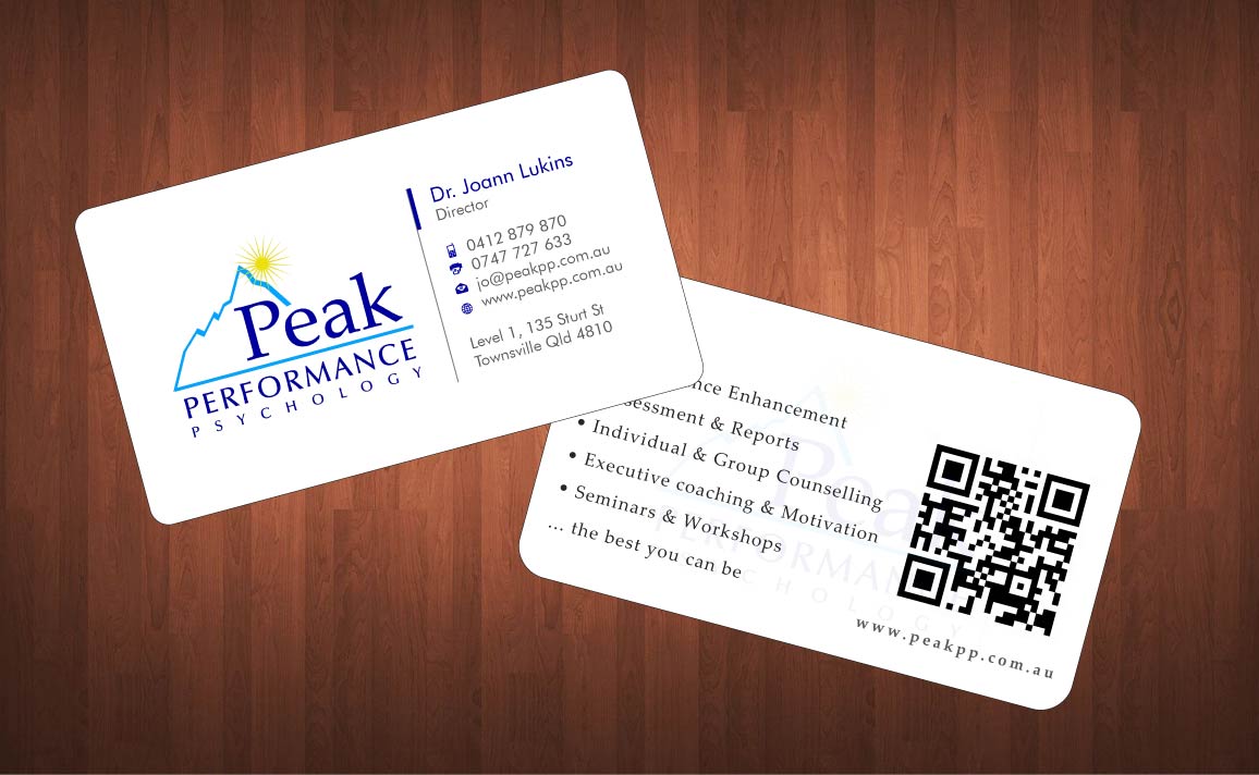 Visitenkarten-Design von Sbss für Peak Performance Psychology | Design #1805517
