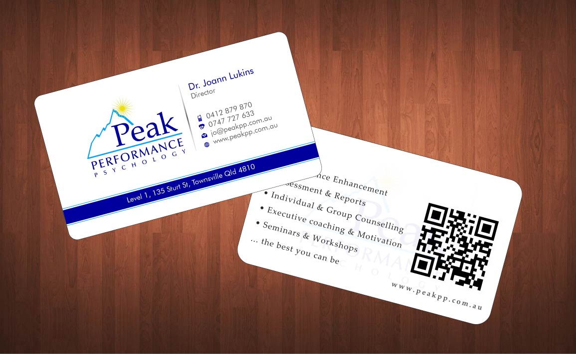 Visitenkarten-Design von Sbss für Peak Performance Psychology | Design #1805518