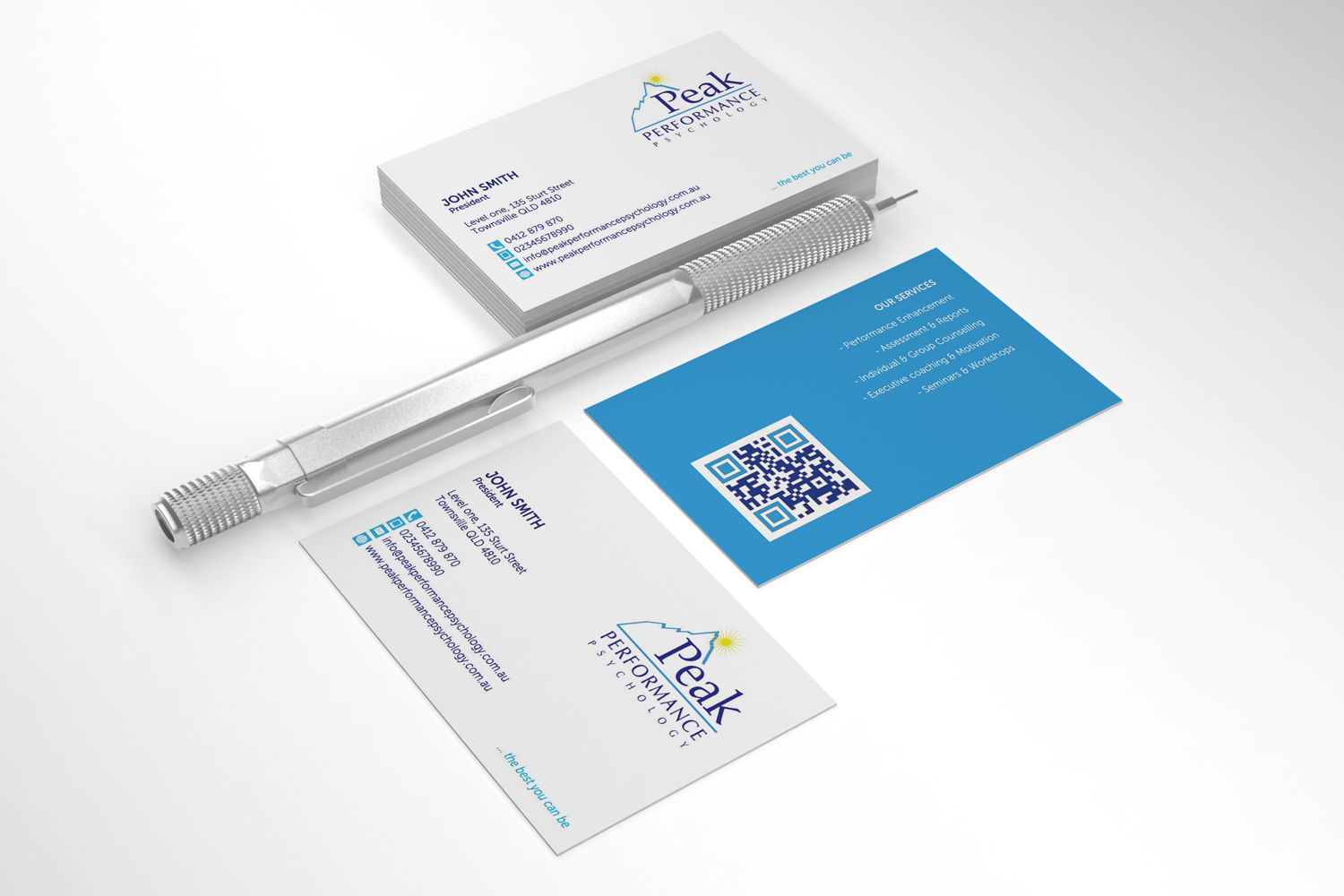 Business Card Design by Sarah Mathews for Peak Performance Psychology | Design #1784903