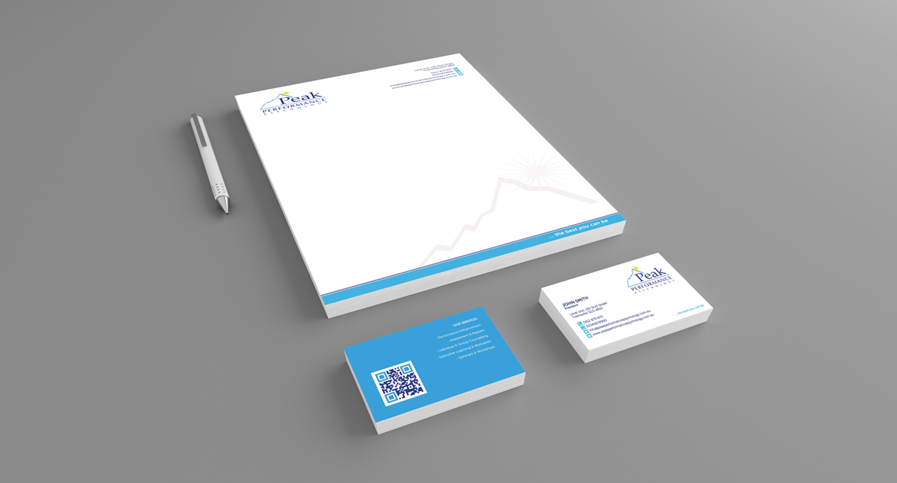 Business Card Design by Sarah Mathews for Peak Performance Psychology | Design #1785874