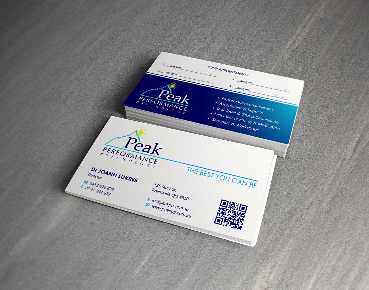 Visitenkarten-Design von logodentity für Peak Performance Psychology | Design #1799336