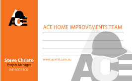 Business Card Design by Fowziah ali for ACE Home Improvements Team | Design: #6931782