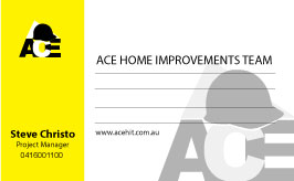 Business Card Design by Fowziah ali for ACE Home Improvements Team | Design: #6931826