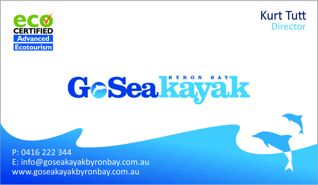 Design de Carte de Visite par SASWATA PAL (VISUALIZER / GRAPHIC DESIGNER) pour Go Sea Kayak @ Byron Bay | Design #1790813