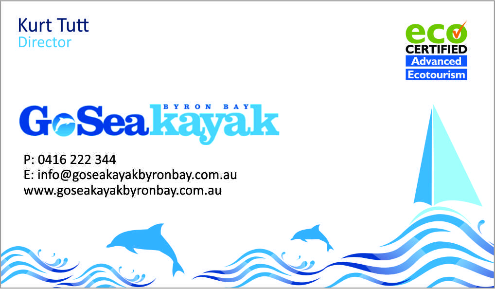 Business Card Design by SASWATA PAL (VISUALIZER / GRAPHIC DESIGNER) for Go Sea Kayak @ Byron Bay | Design #1790843