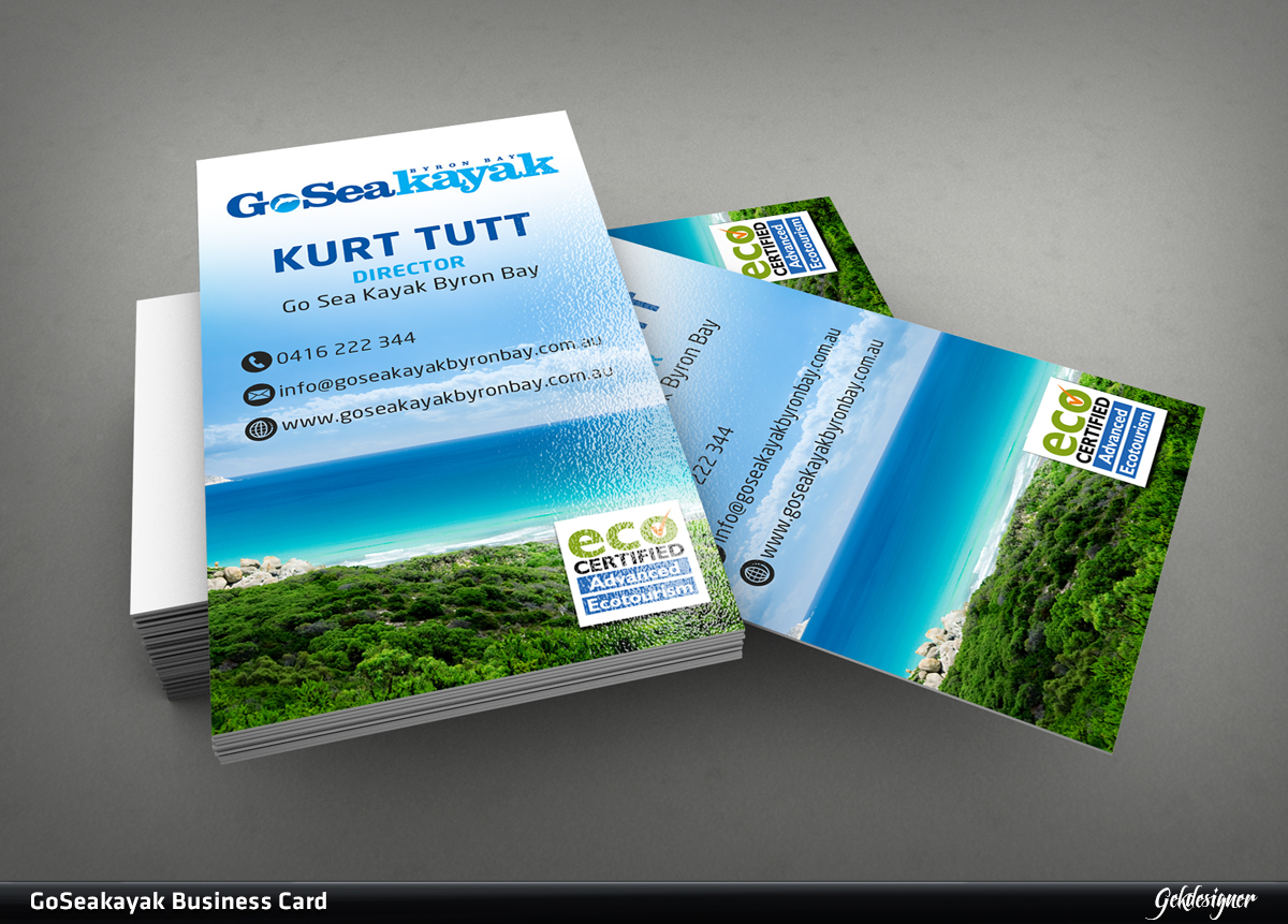 Business Card Design by gekgrfx for Go Sea Kayak @ Byron Bay | Design #1785235