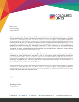 Stationery Design by Selda for Coloured Lines Australia Pty Ltd | Design: #6943246