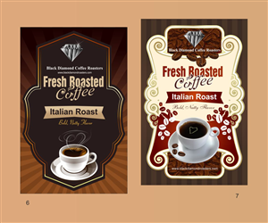Black Diamond Coffee Bean Labels | Etikett-Design von Maestroto