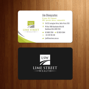 Business Card Design by Riz' for Lime Street Wealth  | Design #6938192