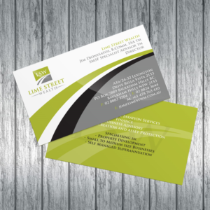 Business Card Design by Shradha for Lime Street Wealth  | Design #6976418