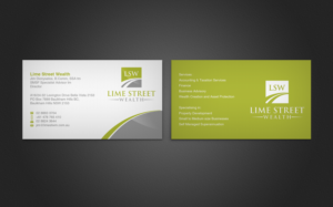 Design de Carte de Visite par upwork pour Lime Street Wealth  | Design : #6960583