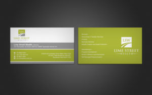 Design de Carte de Visite par upwork pour Lime Street Wealth  | Design : #6960700