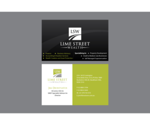 Design de Carte de Visite par Md. Anwarul Haque pour Lime Street Wealth  | Design : #6986882
