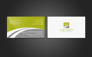 Design de Carte de Visite par chandrayaan.creative pour Lime Street Wealth  | Design : #6945163