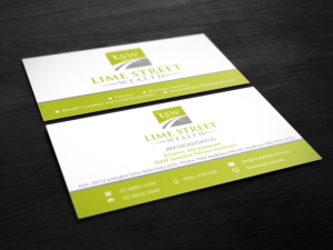 Design de Carte de Visite par SyncFuse™ Solutions pour Lime Street Wealth  | Design : #6954239