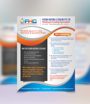 Flyer Design by ESolz Technologies for Fusion Heating and Cooling | Design #6955199