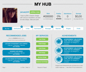 Redesign DesignCrowd's Designer Account Home Page | Web Design by january_vogel