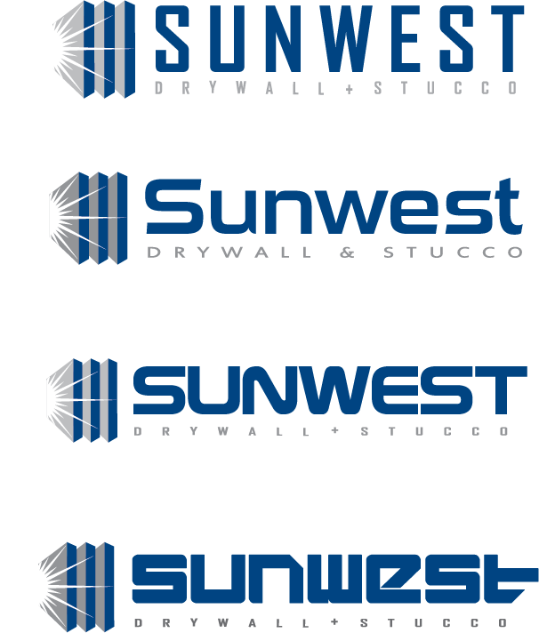 Logo Design by Breanne Owen for Sunwest Drywall & Stucco | Design #1802194