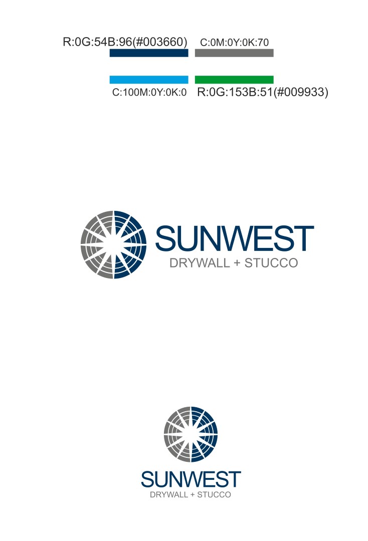Logo Design by alok bhopatkar for Sunwest Drywall & Stucco | Design: #1861216