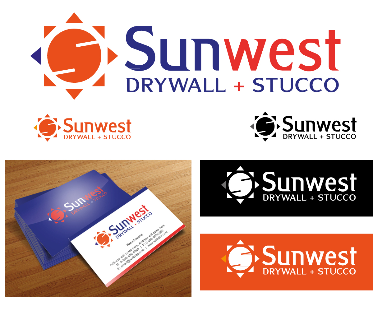 Logo Design by Crest Logo Designs for Sunwest Drywall & Stucco | Design #1822944