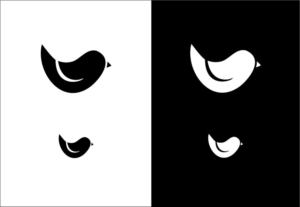 Monochrome bird silhouette (small parrot) | Design Graphique par *mary