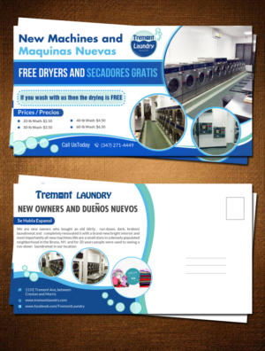 Postkarten-Design von creative.bugs für Tremont Laundry | Design: #6999933
