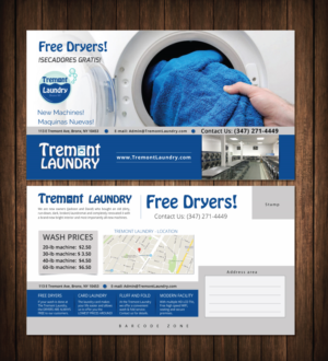 Postkarten-Design von meet007 für Tremont Laundry | Design: #6998094