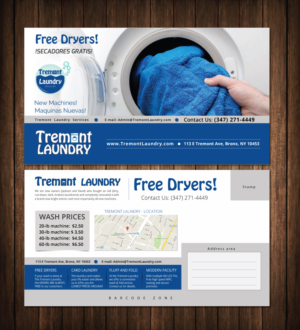 Postkarten-Design von meet007 für Tremont Laundry | Design: #6998101