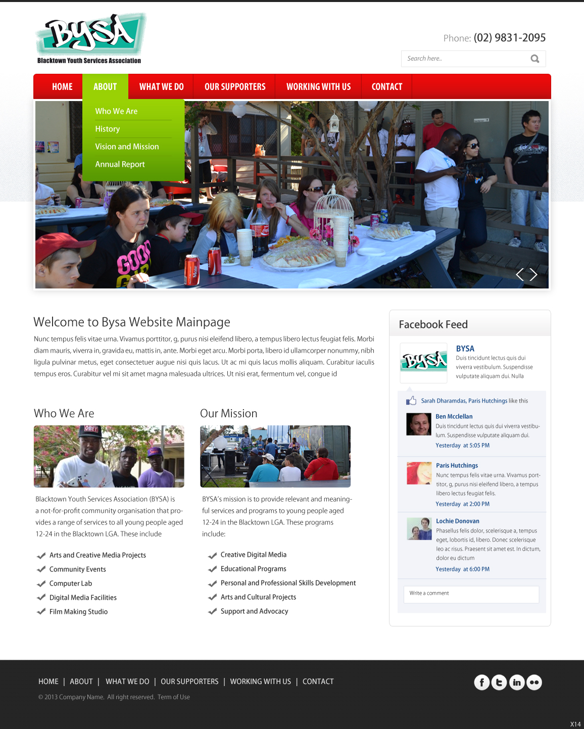 Web Design by pb for Blacktown Youth Services Association | Design #1822301