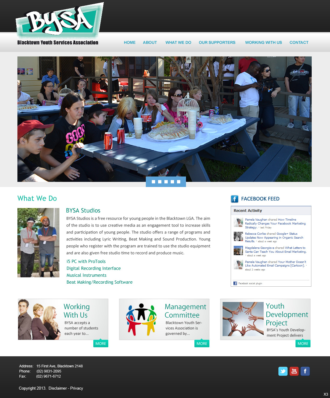 Web Design by pb for Blacktown Youth Services Association | Design #1952826