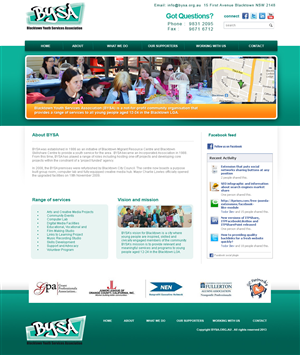 Web Design by eMango for Blacktown Youth Services Association | Design: #1824584