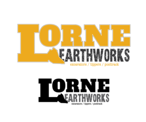 Lorne Earthworks    Excavators-Tippers-Positrack | Logo Design by Tammy Moore