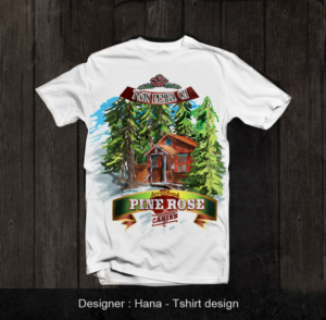 Arrowhead Pine Rose Cabins, Rustic forest/nature retro Design | Diseño de Camiseta por Hana