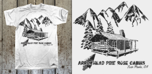 Arrowhead Pine Rose Cabins, Rustic forest/nature retro Design | Diseño de Camiseta por db1404