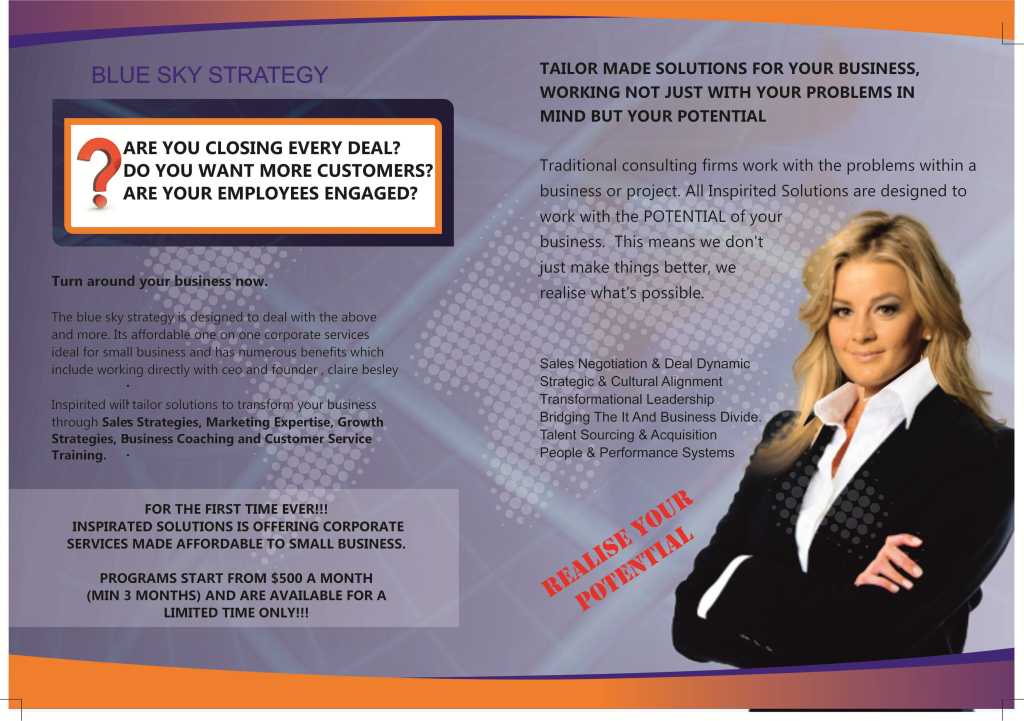 Diseño de Brochure por Bikinesi para Inspirited Solutions | Diseño #1807541