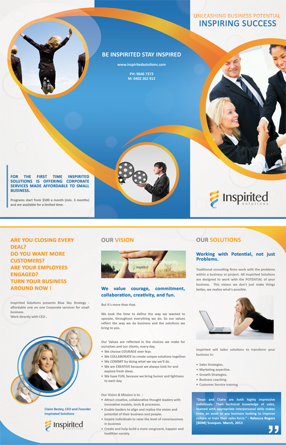 Brochure Design by bibinparker for Inspirited Solutions | Design #1798951
