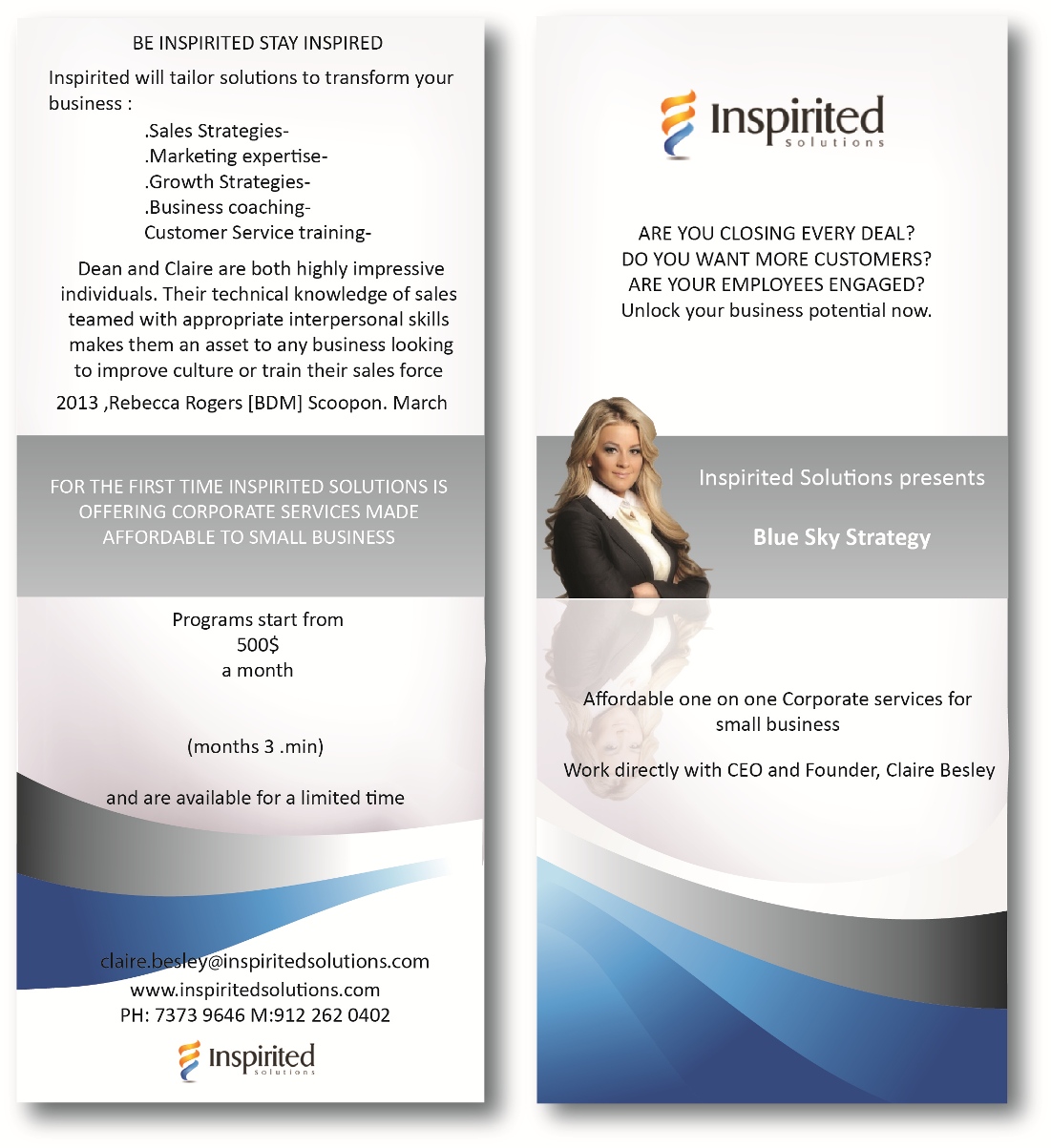 Broschüren-Design von Rieco für Inspirited Solutions | Design #1801031