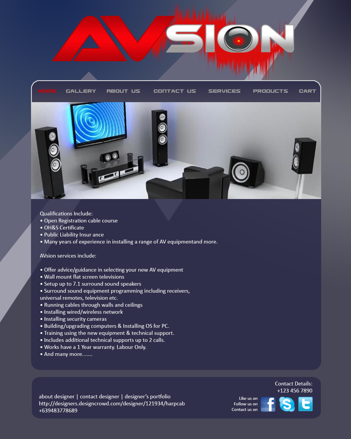 Web Design par harpcab pour AVsion | Design #1847835