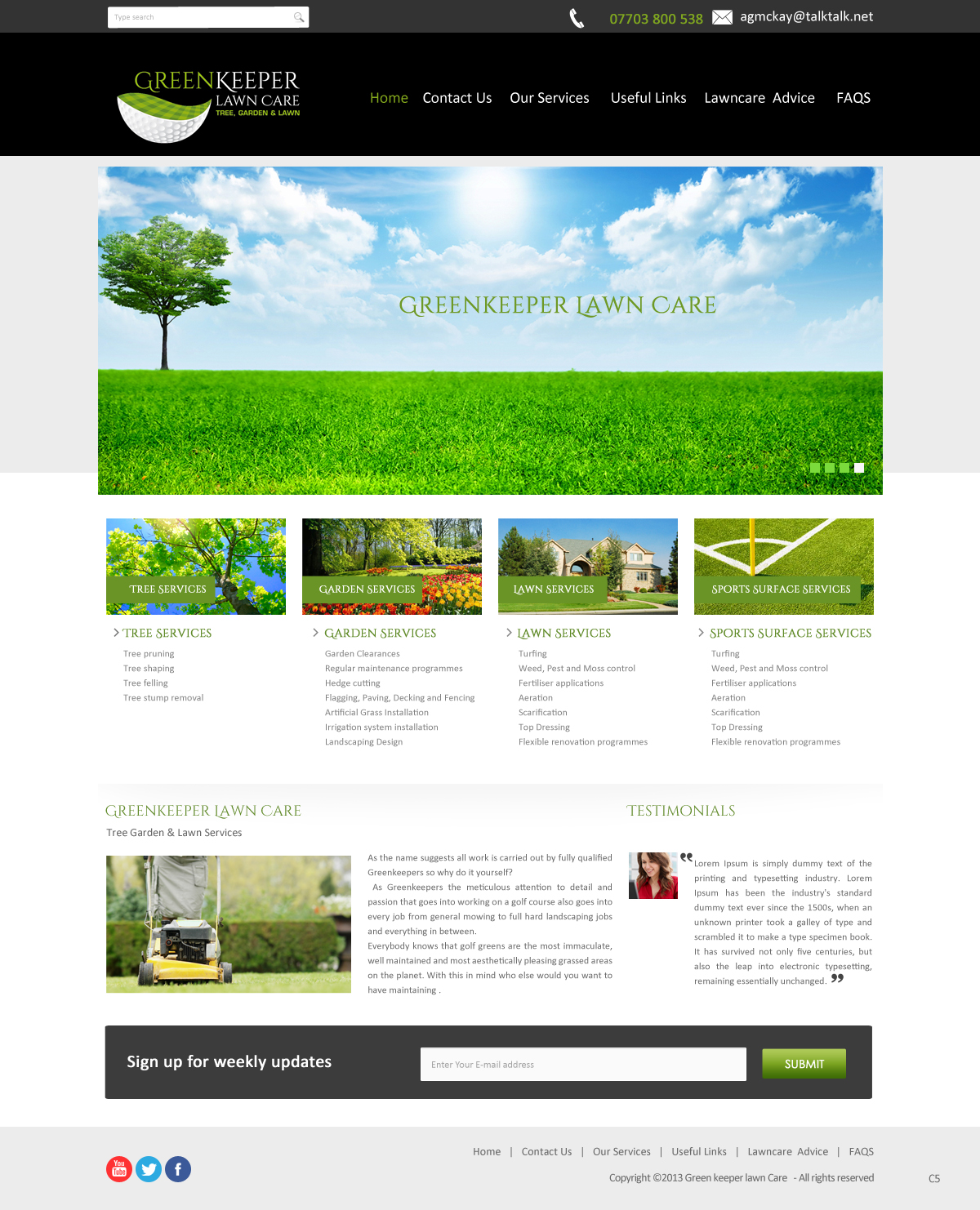 Web Design by pb for Greenkeeper Lawn Care | Design #1870027