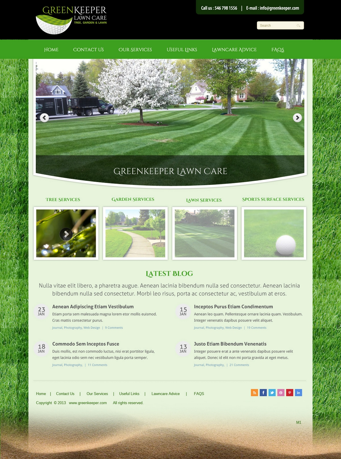 Web Design by pb for Greenkeeper Lawn Care | Design #1870032